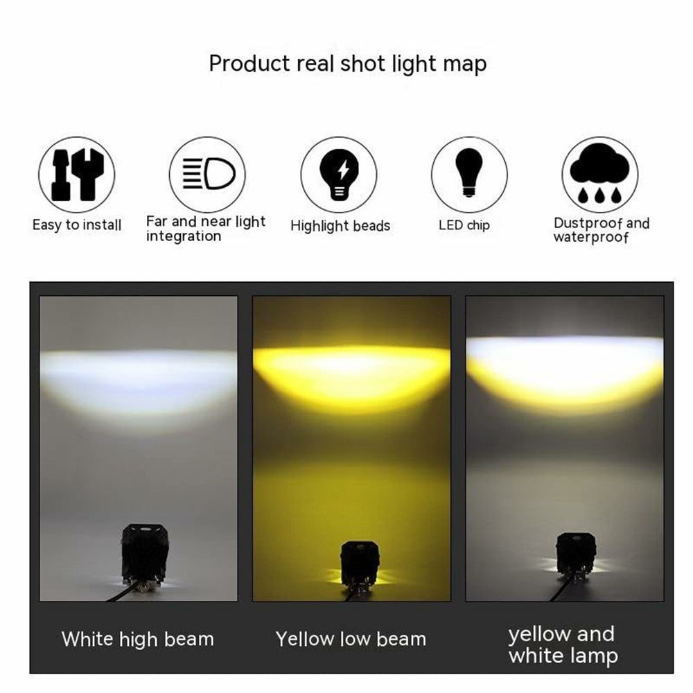 Motorcycle LED Spotlight 20W 5000LM Headlight High Low Beam Front Lamp for ATV / SUV / UTV