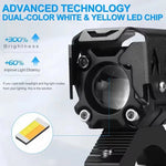 Motorcycle LED Spotlight 20W 5000LM Headlight High Low Beam Front Lamp for ATV / SUV / UTV
