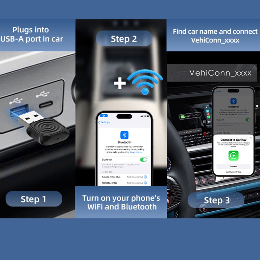 CARLINKIT Mini Ultra Trådløs CarPlay Android Auto-adapter til opgradering af kablet CarPlay Android Auto-biler