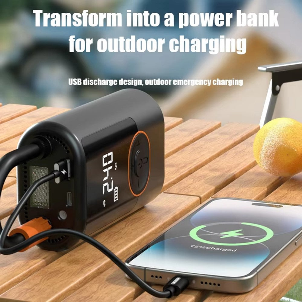 19 cylindre Bærbar trådløs bildækpumpe Digital dæktrykregistrering Luftpumpe med powerbank-funktion
