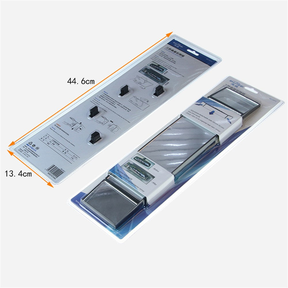 SD-2411 High Definition Glass Universal Tri-Fold Car Rearview Mirror Wide Angle Curved Mirror