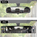 SD-2411 High Definition Glass Universal Tri-Fold Car Rearview Mirror Wide Angle Curved Mirror