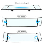 SD-2411 High Definition Glass Universal Tri-Fold Car Rearview Mirror Wide Angle Curved Mirror