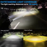 DC 12V-65V Motorcykel LED-strålkastare 8000lm 20W Helljus Dimljus för Bil/ATV/SUV