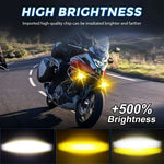 DC 12V-65V Motorcycle Headlight IP68 Waterproof 20W 6000lm High Low Beam LED Fog Light