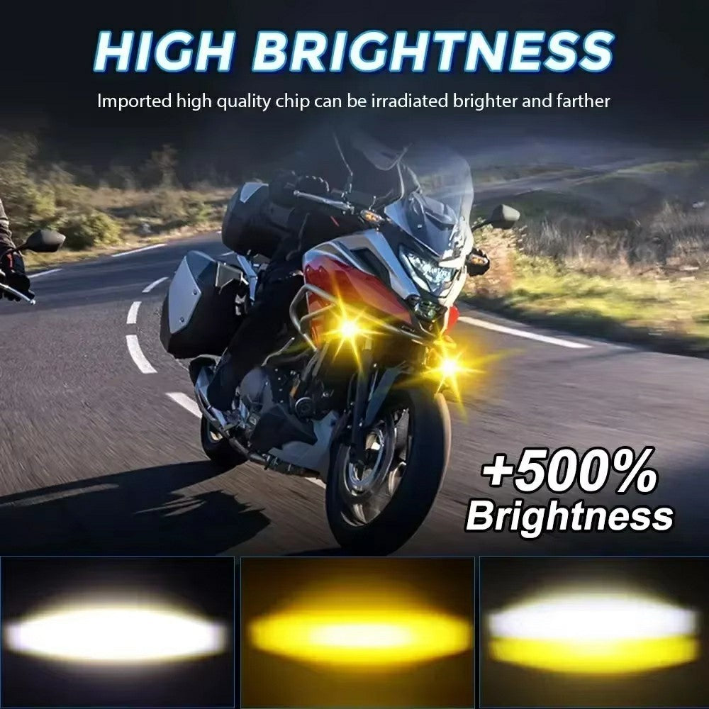 DC 12V-65V Motorcycle Headlight IP68 Waterproof 20W 6000lm High Low Beam LED Fog Light