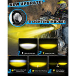 DC 12V-65V Motorcycle Headlight IP68 Waterproof 20W 6000lm High Low Beam LED Fog Light