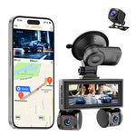 W3 WiFi 4 Channel Dash Cam 2K Night Vision Quad Lens Car DVR Vehicle Driving Recorder with GPS Module