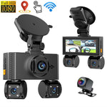 W3 WiFi 4 Channel Dash Cam 2K Night Vision Quad Lens Car DVR Vehicle Driving Recorder with GPS Module
