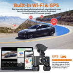W3 WiFi 4 Channel Dash Cam 2K Night Vision Quad Lens Car DVR Vehicle Driving Recorder with GPS Module