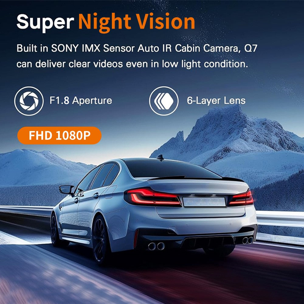 W3 WiFi 4 Channel Dash Cam 2K Night Vision Quad Lens Car DVR Vehicle Driving Recorder with GPS Module