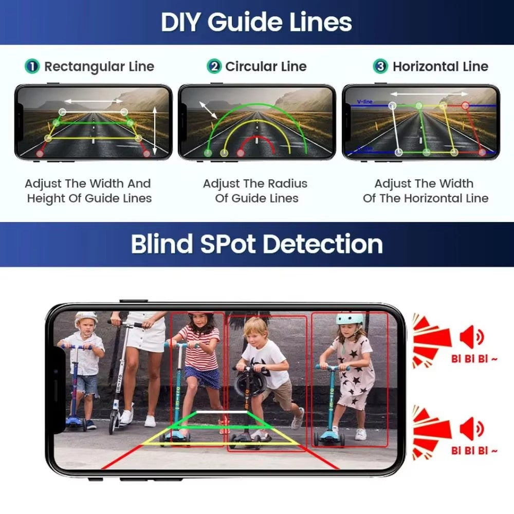 Solar Powered Magnetic BSD HD Camera for Car Truck Dash Cam WiFi Reversing Backup System