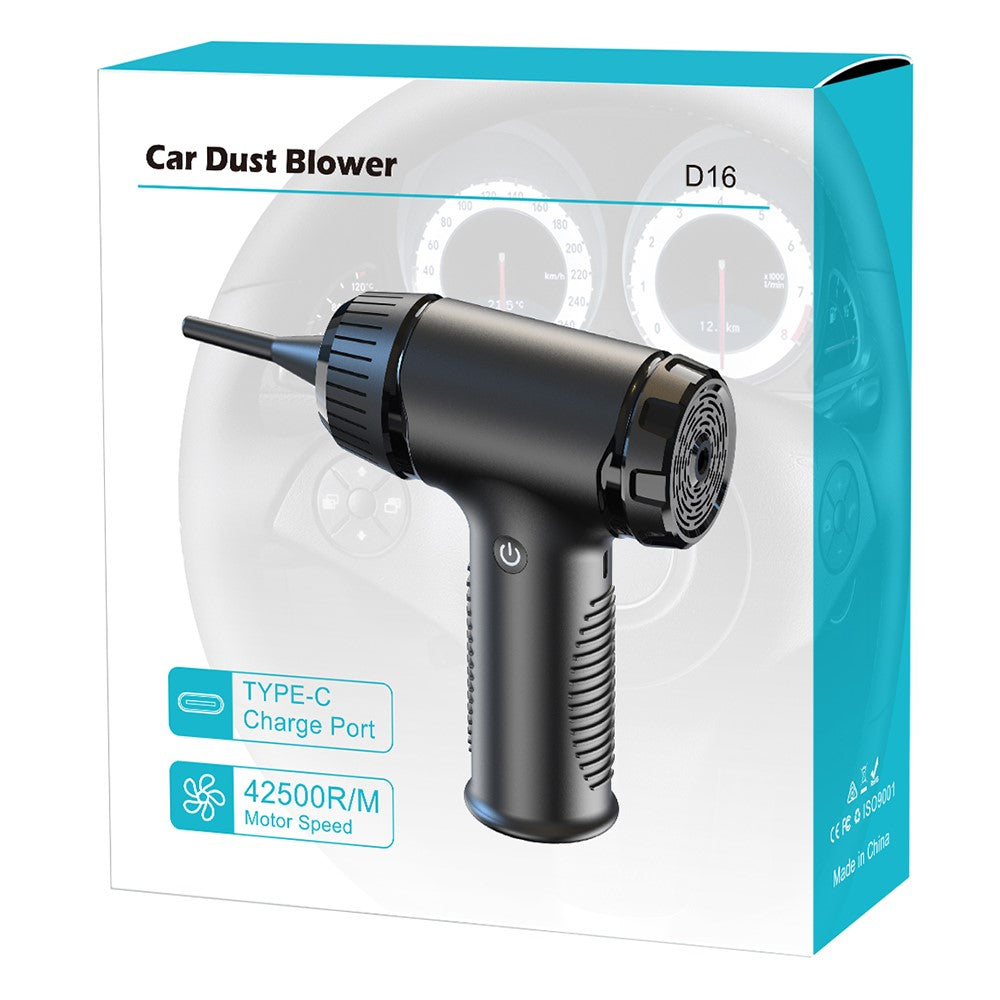D16 50W 42500RPM Portable Air Duster Rechargeable Wireless Handheld Dust Blower for Car / PC / Keyboard