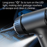V16D 2 in 1 Car Vacuum Cleaner Powerful Suction Rechargeable Handheld Dust Blower with 7 Nozzles