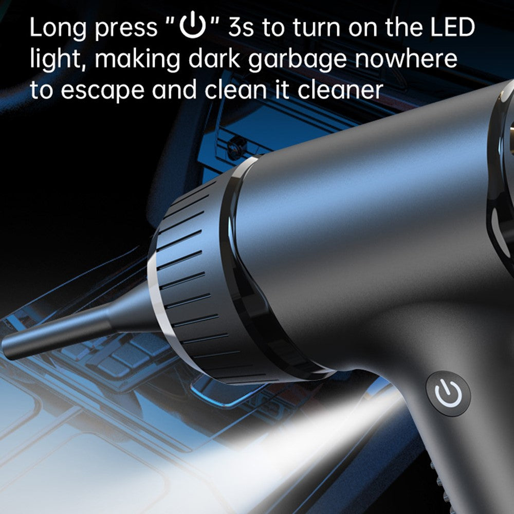 V16D 2 in 1 Car Vacuum Cleaner Powerful Suction Rechargeable Handheld Dust Blower with 7 Nozzles