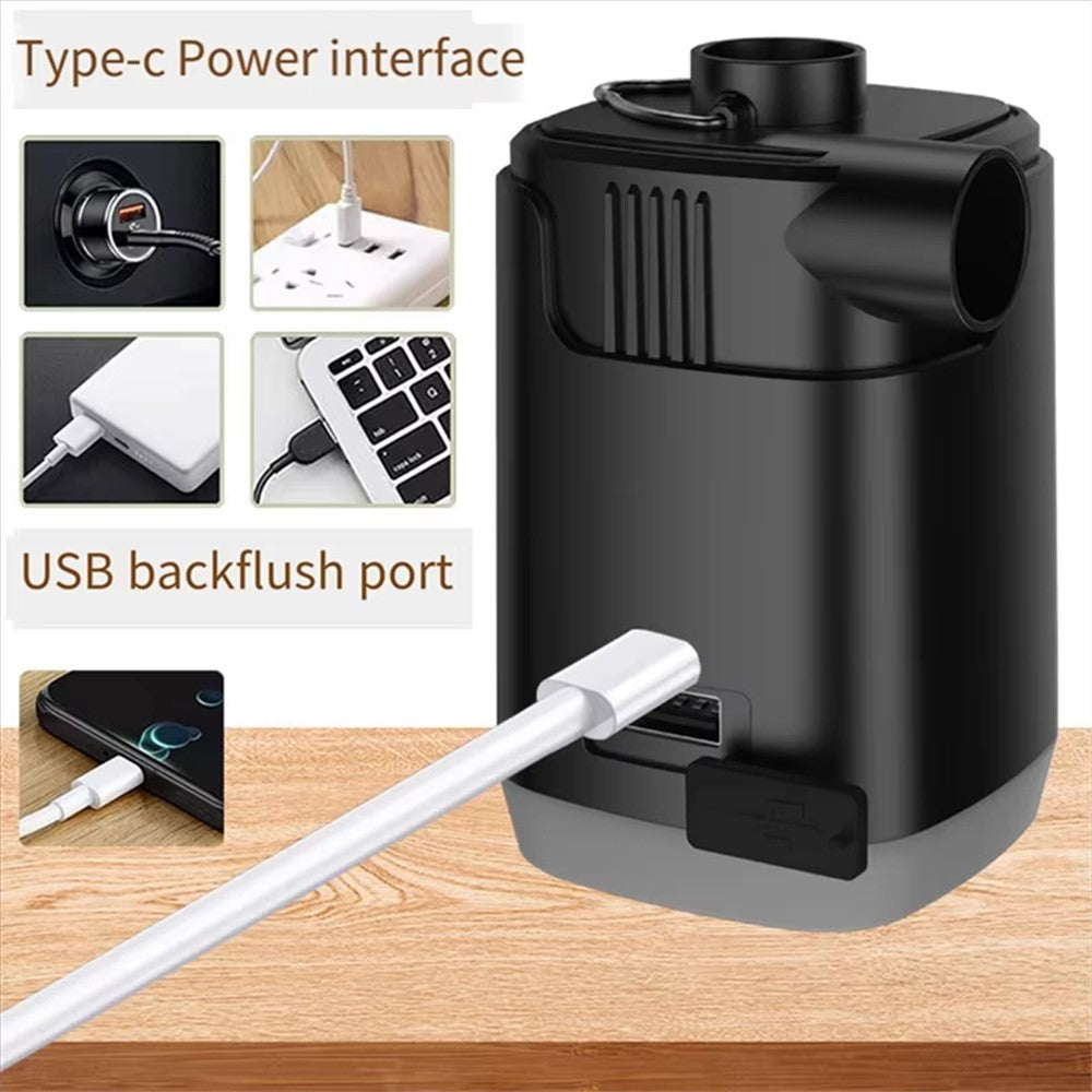 H9727 Multifunction Mini Inflator Portable Wireless Air Pump with LED Light and Power Bank Function