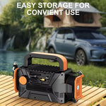 P124 19 Cylinder Car Air Pump with Emergency LED Light Multifunctional Portable Air Compressor Inflator