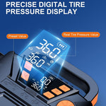 P124 19 Cylinder Car Air Pump with Emergency LED Light Multifunctional Portable Air Compressor Inflator