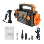 P124 19 Cylinder Car Air Pump with Emergency LED Light Multifunctional Portable Air Compressor Inflator