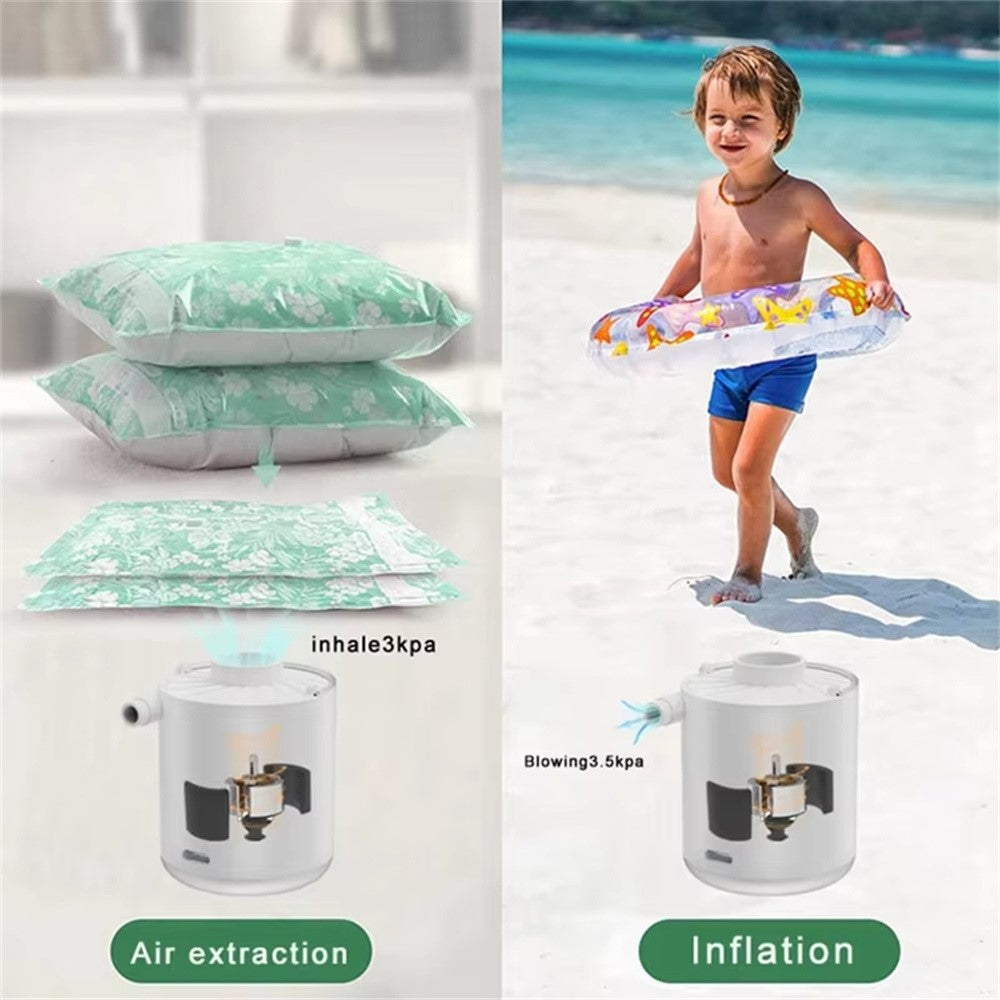 H9725 Portable Wireless Air Pump Rechargeable Electric Inflator Deflator for Swimming Rings / Air Beds