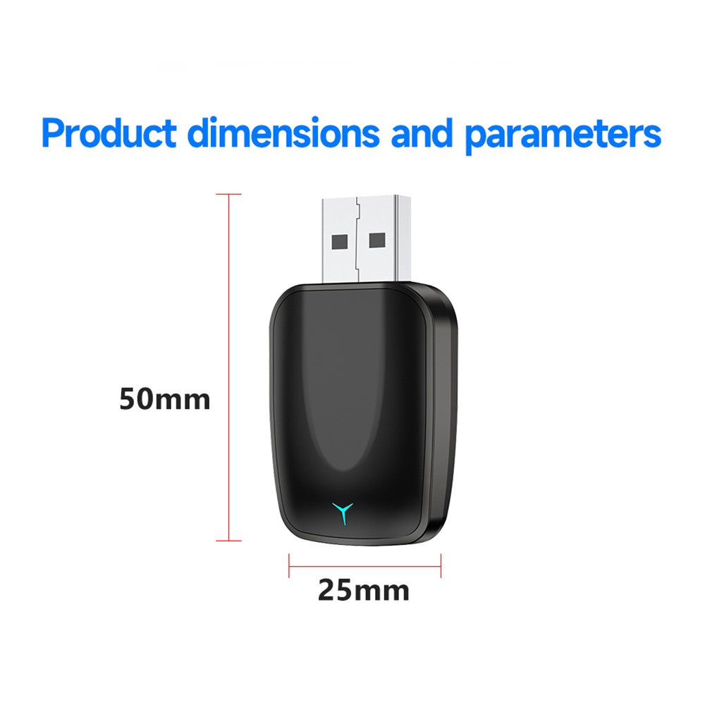 AB051E 2-in-1 CarPlay Android Auto Wireless Adapter Bluetooth-Compatible WiFi Connection USB Dongle