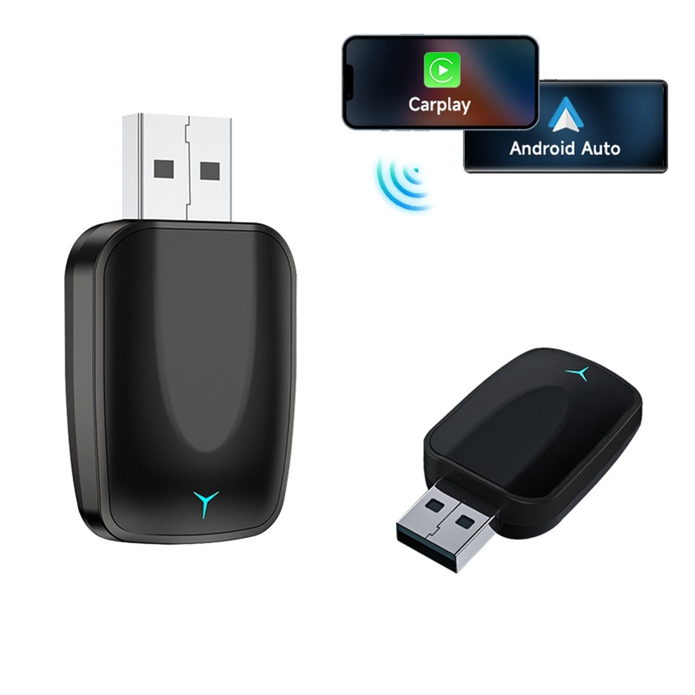 AB051E 2-in-1 CarPlay Android Auto Wireless Adapter Bluetooth-Compatible WiFi Connection USB Dongle