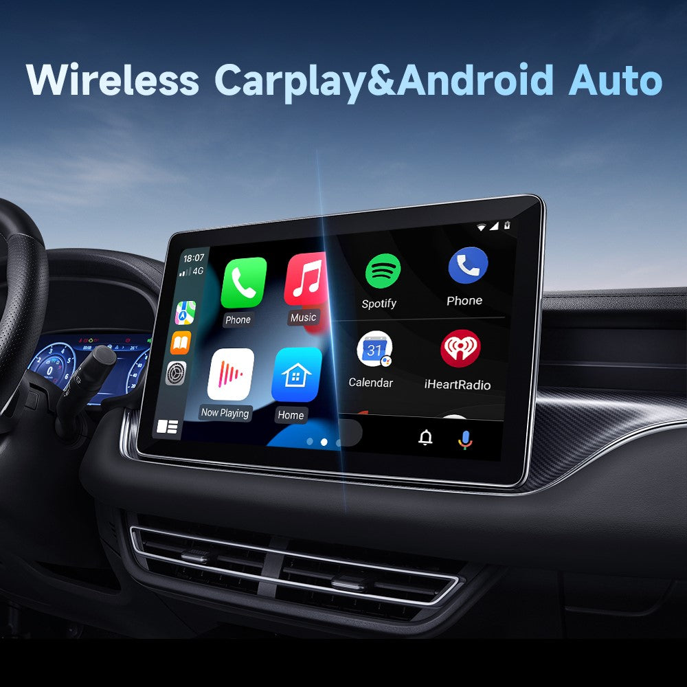 AB051E 2-in-1 CarPlay Android Auto Wireless Adapter Bluetooth-Compatible WiFi Connection USB Dongle