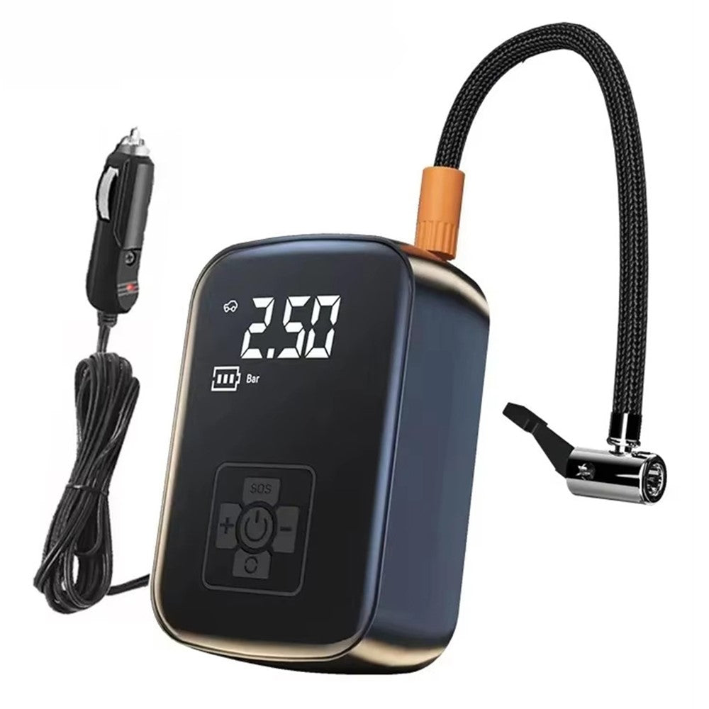 100W 150PSI bildækpumpe med digitalt display, bærbar elektrisk luftkompressor til motorcykel/cykel/bolde