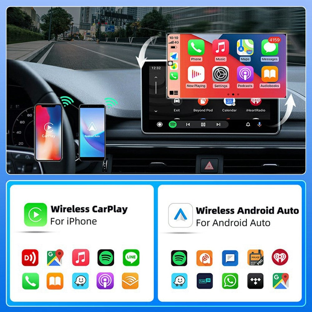 USB Mini Wireless CarPlay Android Auto 2 in 1 Adapter for Built-In Carplay / Android Auto Vehicles