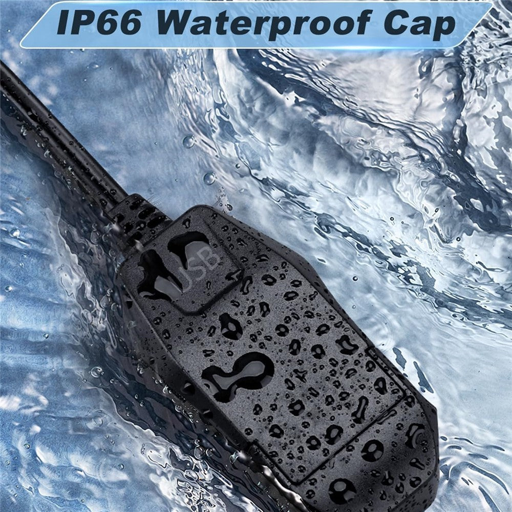 18W 5V / 3A Motorcycle Handlebar USB Charger IP66 Waterproof SAE to USB Fast Charging Adapter