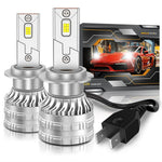 K9S 1 Pair H7 LED Headlight Bulbs 6000K IP68 Waterproof Aluminum Alloy Car Headlamps
