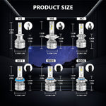 K9S 1 Pair H7 LED Headlight Bulbs 6000K IP68 Waterproof Aluminum Alloy Car Headlamps