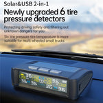 T11 Solarcelledrevet TPMS Dæktryksmåler Understøtter 144 PSI Dæktemperaturalarm System med 6 Eksterne Sensorer