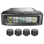 T12 TPMS Tire Pressure Monitoring System for Cars Real Time Display Solar  /  USB Charging with 4 External Sensors
