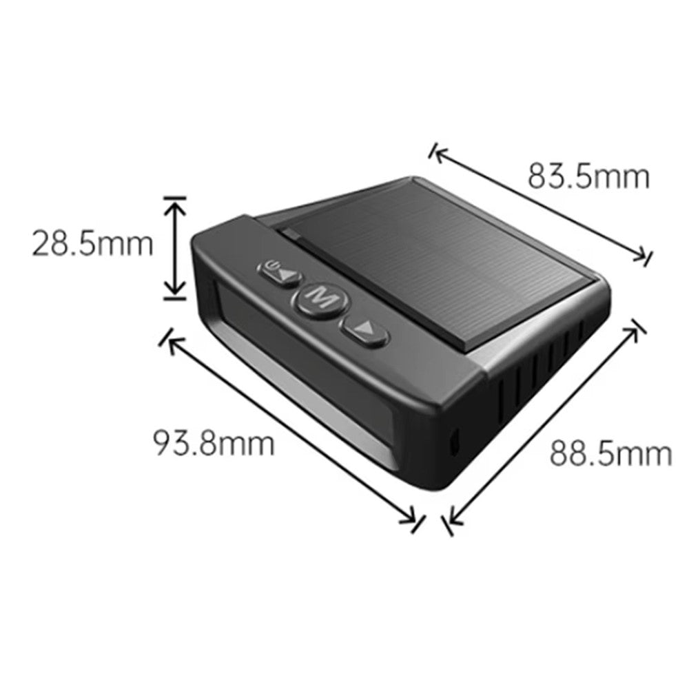 T12 TPMS Tire Pressure Monitoring System for Cars Real Time Display Solar  /  USB Charging with 4 External Sensors