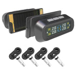 T13 Car TPMS Real Time Display Solar  /  USB Charging Tire Pressure Monitoring System with 4 Internal Sensors