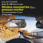 T13 Car TPMS Real Time Display Solar  /  USB Charging Tire Pressure Monitoring System with 4 Internal Sensors