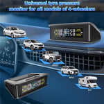 T15 Solar TPMS Car Tire Pressure Cabin Temperature Monitoring System with 4 External Sensors