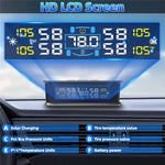 T15 Solar TPMS Car Tire Pressure Cabin Temperature Monitoring System with 4 External Sensors