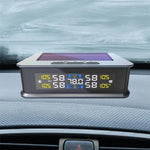 T15 Solar TPMS Car Tire Pressure Cabin Temperature Monitoring System with 4 Internal Sensors