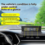 T15 Solar TPMS Car Tire Pressure Cabin Temperature Monitoring System with 4 Internal Sensors