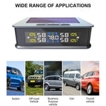 T15 Solar TPMS Car Tire Pressure Cabin Temperature Monitoring System with 4 Internal Sensors