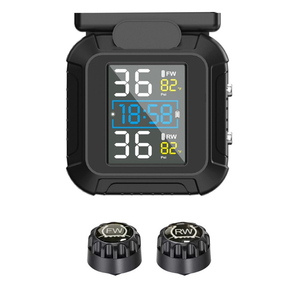 MT20 USB / Solar Charging Motorcycle TPMS Tire Pressure Monitoring System with Real Time Display