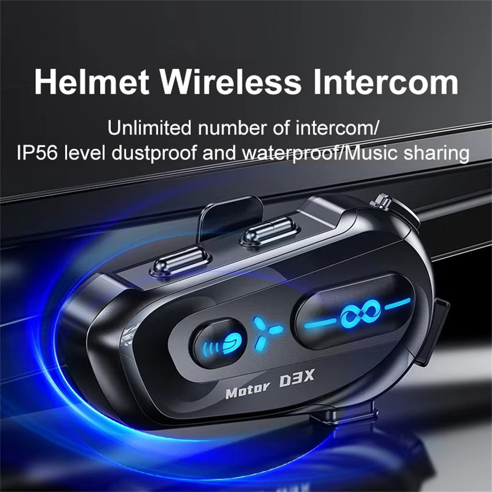 D3X For Motorcycle Helmet Bluetooth-compatible Headset 600m Half Duplex Intercom System