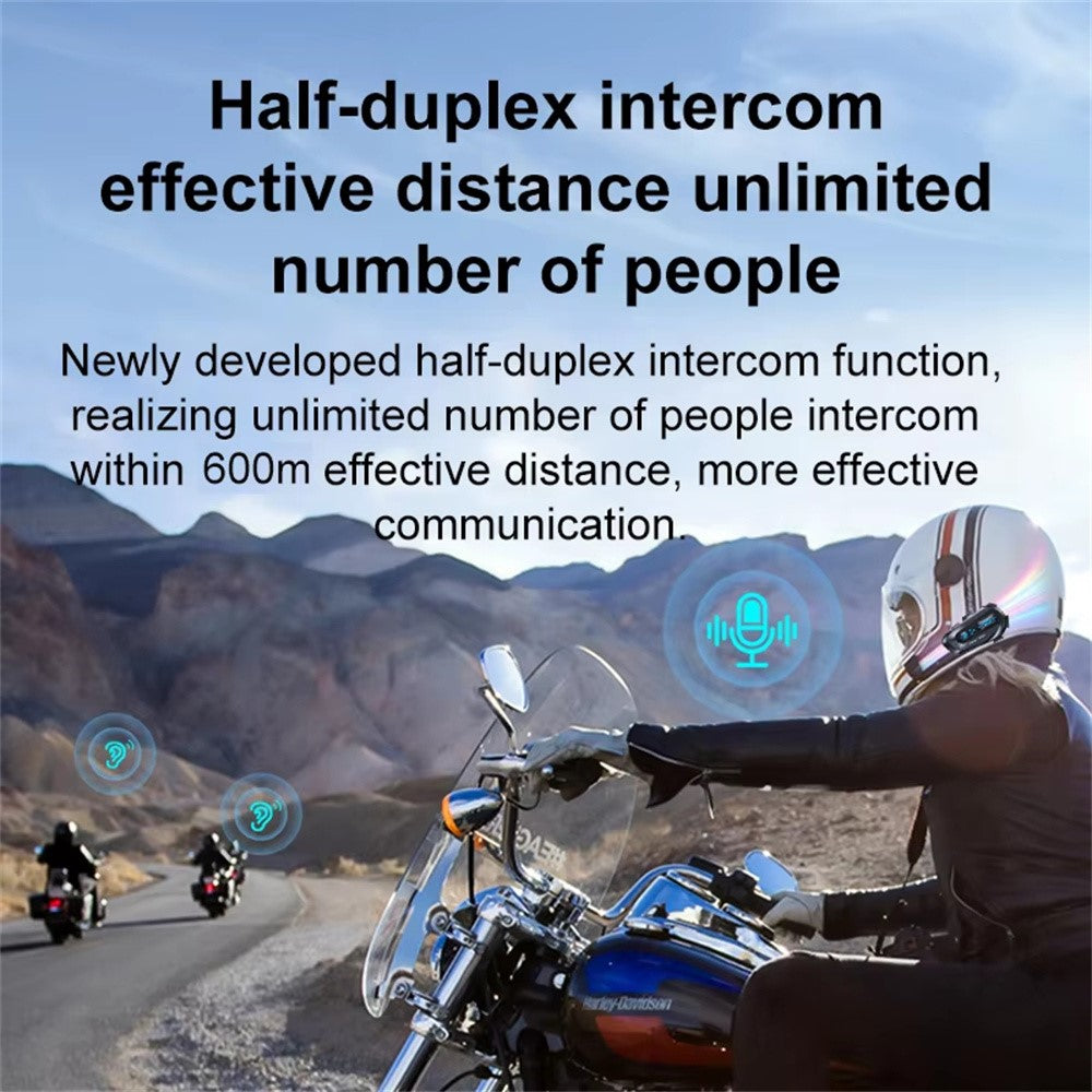 D3X For Motorcycle Helmet Bluetooth-compatible Headset 600m Half Duplex Intercom System