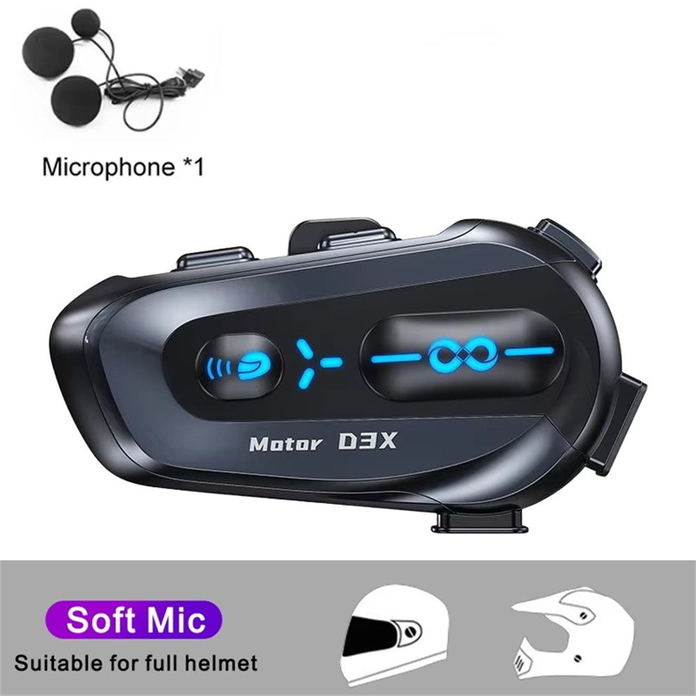 D3X For Motorcycle Helmet Bluetooth-compatible Headset 600m Half Duplex Intercom System