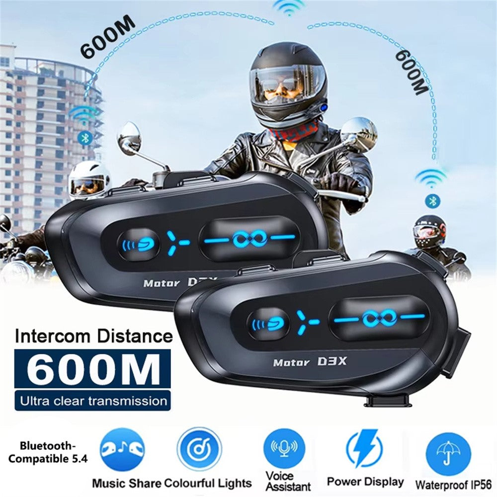 D3X For Motorcycle Helmet Bluetooth-compatible Headset 600m Half Duplex Intercom System