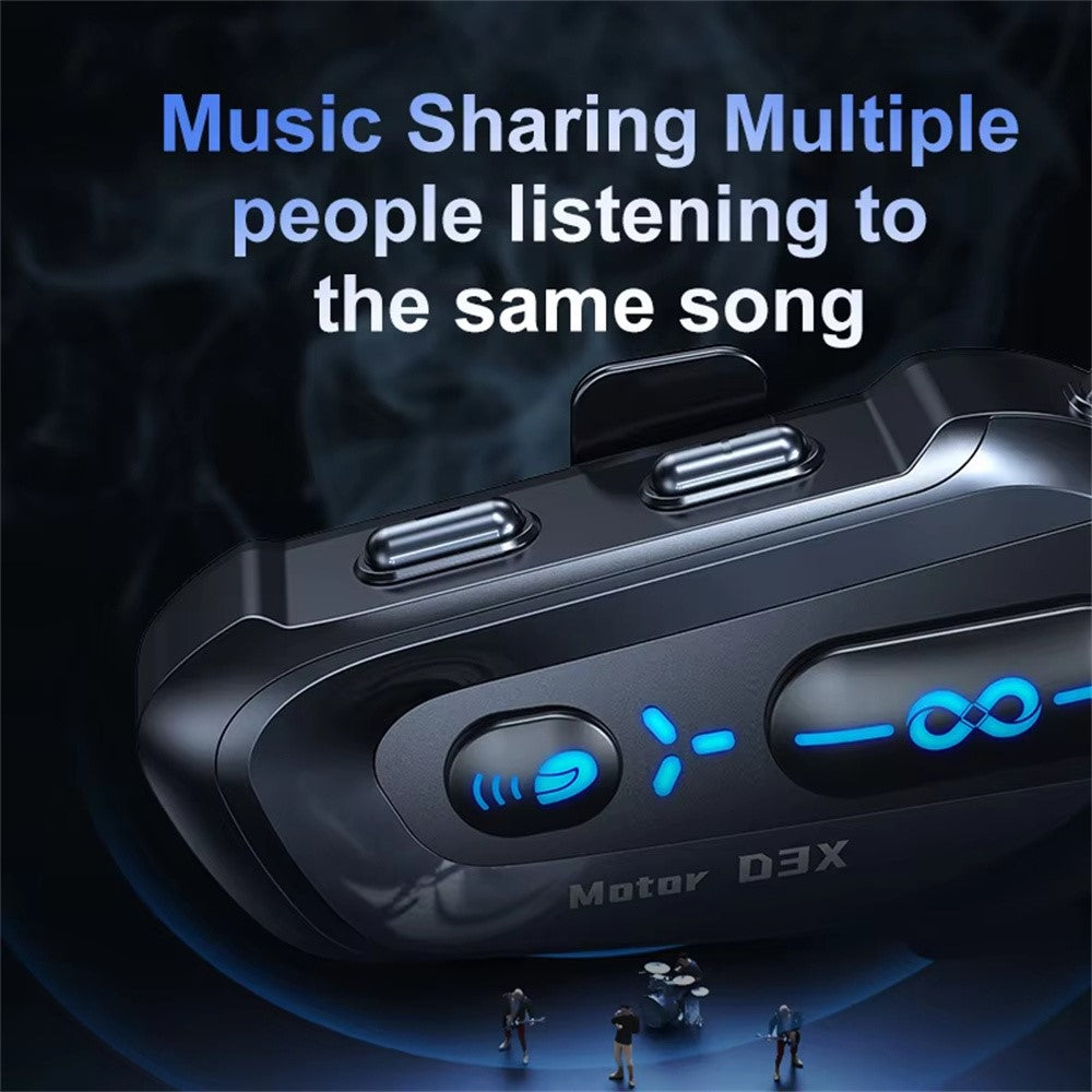 D3X For Motorcycle Helmet Bluetooth-compatible Headset 600m Half Duplex Intercom System