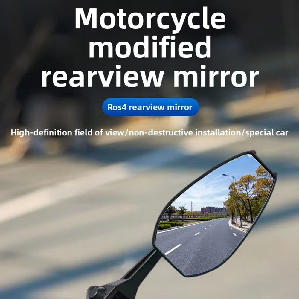 AOS4 Drejeligt Sidespejl til Motorcykel Plast + Aluminium Universalt Bakspejl, Hvid