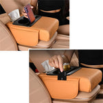 Universal Car Armrest Pad Storage Organizer PU Leather Tissue Box Central Cup Holder